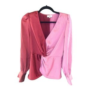 💕 NEW Entro SCARLETT RED/PINK TWIST BLOUSE ~ Medium